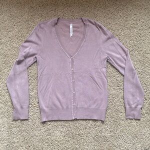 Stoosh Lilac Knit Button Down Sweater